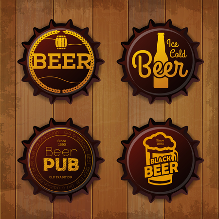 Bottle cap Design. Beer labelsのイラスト素材