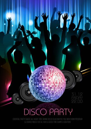 Disco background. Disco posterのイラスト素材