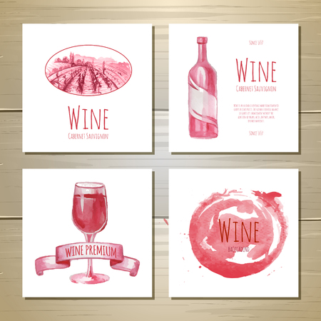 Set of art wine banners and labels designのイラスト素材