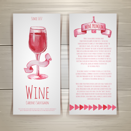 Art wine cards and labels designのイラスト素材