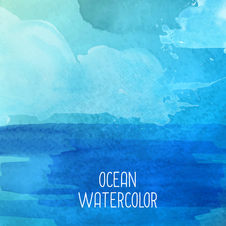 Abstract blue watercolor backgroundのイラスト素材