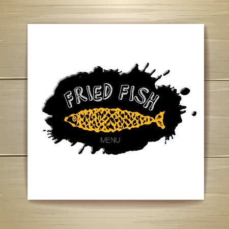 Fried fish restaurant menu concept design. Corporate identity.のイラスト素材