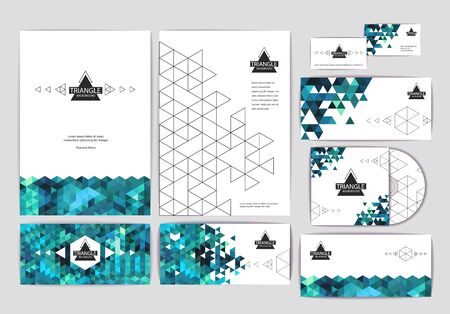 Document template with triangle geometric abstract backgroundのイラスト素材