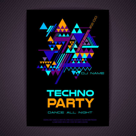 Disco poster. Abstract triangle backgroundのイラスト素材