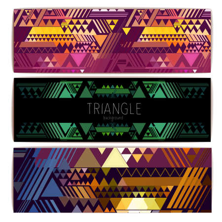 Set of banners. Triangle geometric abstract backgroundのイラスト素材