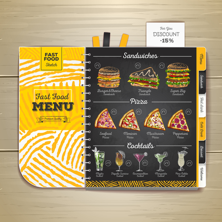 Vintage chalk drawing fast food menu. Sandwich sketch corporate identityのイラスト素材