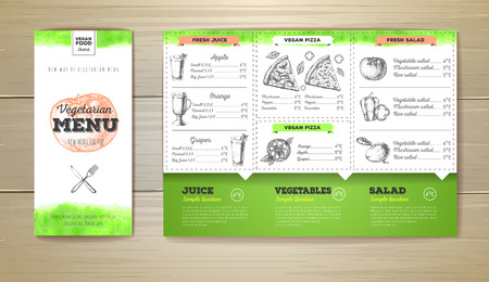 Vintage vegetarian food menu design.のイラスト素材