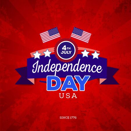 Independence day of America. Typography designのイラスト素材