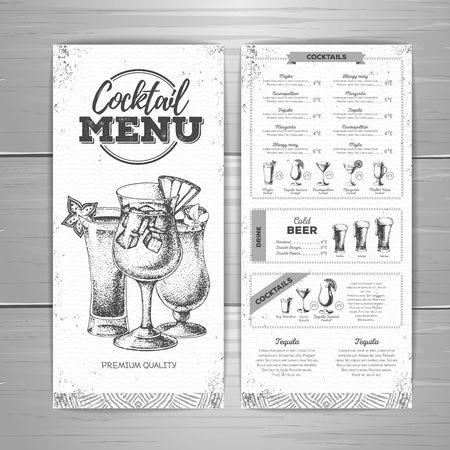 Vintage cocktail menu design.のイラスト素材