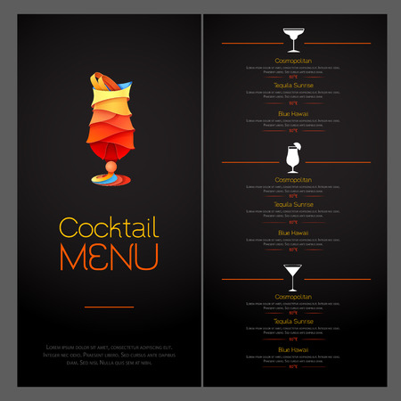 3D cocktail design. Cocktail menu design illustration.のイラスト素材