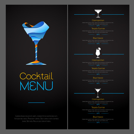 3D cocktail design. Cocktail menu design illustration.のイラスト素材