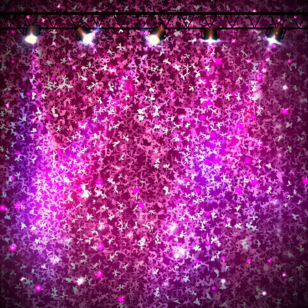 Disco abstract pink neon illustration.のイラスト素材