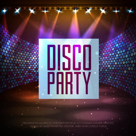 Disco abstract neon illustration.のイラスト素材
