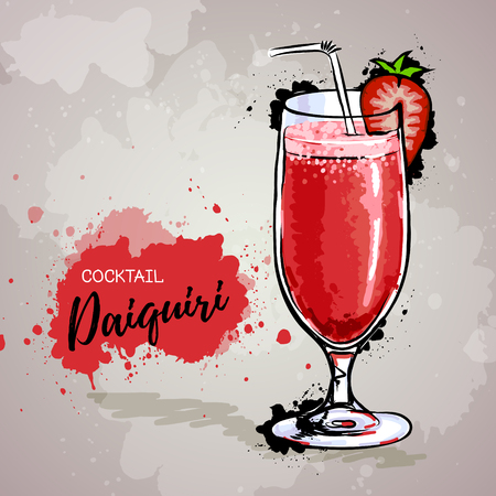 Hand drawn illustration of cocktail daiquiriのイラスト素材