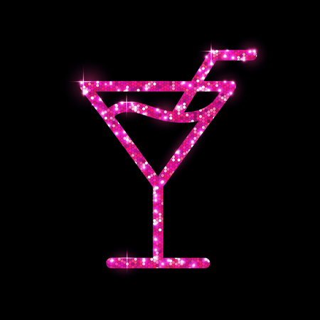 Golden cocktail flat icon design. Cosmopolitanのイラスト素材
