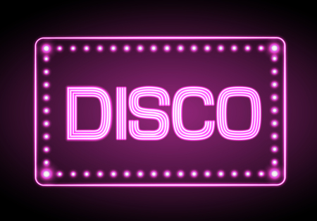 Neon sign. Disco party posterのイラスト素材