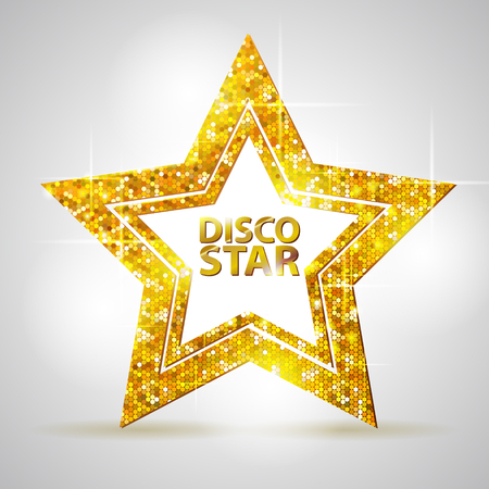 Gold disco star signのイラスト素材
