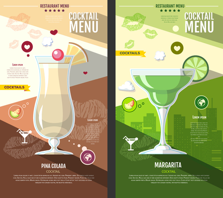 Flat style cocktail menu designのイラスト素材