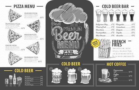 Vintage beer menu design. Restaurant menuのイラスト素材