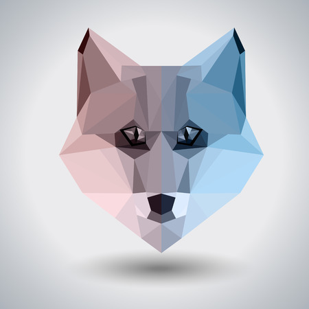 Abstract polygonal tirangle animal fox. Hipster animal illustration.のイラスト素材