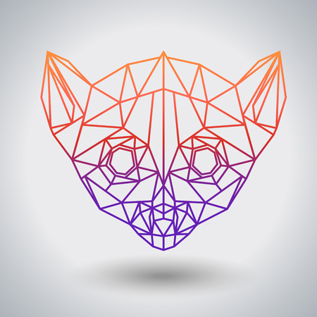 Hipster polygonal animal lemur. Triangle animalのイラスト素材