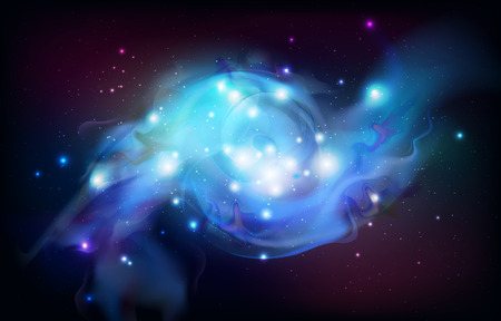Abstract open space background. Starfield, universe, nebula in galaxy. Vector illustrationのイラスト素材