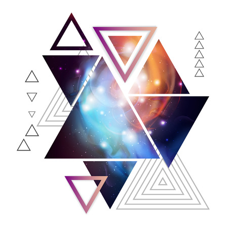 Abstract hipster polygonal triangle background with open space inside.のイラスト素材