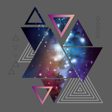 Abstract hipster polygonal triangle background with open space inside.のイラスト素材