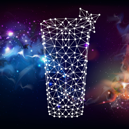 Abstract polygonal tirangle cocktail on open space background.のイラスト素材