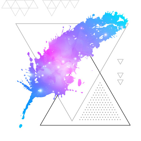 Feather flat vector icon with space background insideのイラスト素材