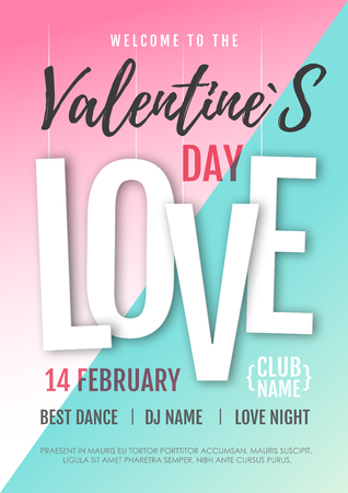 Happy Valentine`s Day disco party poster.のイラスト素材