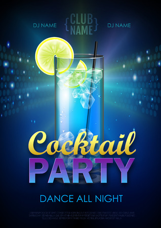 Disco cocktail party poster vector illustrationのイラスト素材