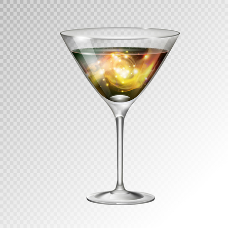 Vector illustration of realistic cocktail glass with spaceのイラスト素材