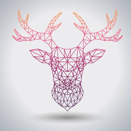 Hipster polygonal animal deer. Triangle animalのイラスト素材
