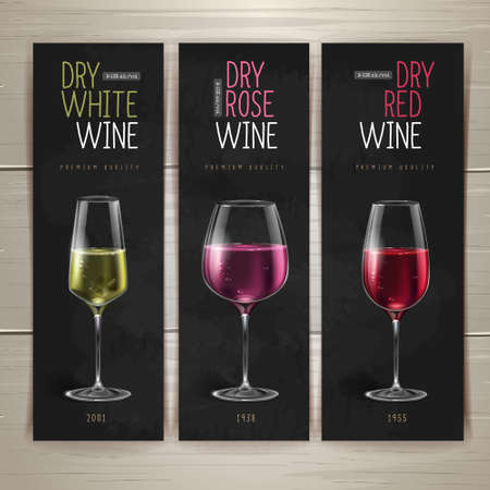 Wine restaurant menu design. Set of wine glassesのイラスト素材