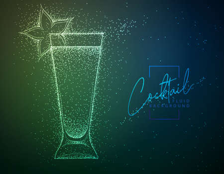 Neon fluid cocktail vector illustration. Fluid background. Absinthe cocktailのイラスト素材
