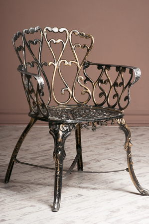 wrought-iron chair indoorの写真素材