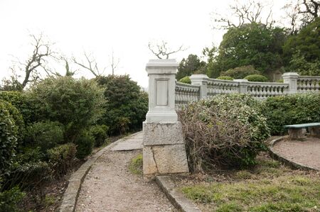 trail with with balustrade in park.