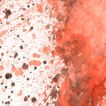 Vibrant abstract watercolor splash featuring red and black hues, expressing energy and creativityの写真素材