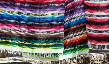 Turkish bath towels are sold in Grand Bazaar, Istanbul,Turkey. hangingの写真素材