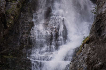 Dark Blue stream waterfall closeup background , beauty in nature