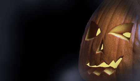 Halloween dark black background. Spooky pumpkin fantasy scary texture