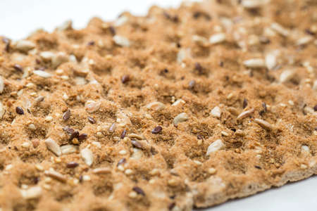 Whole Grain crackers close-up , healthy food, diet