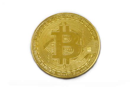 Bitcoin, crypto currency isolated on white background
