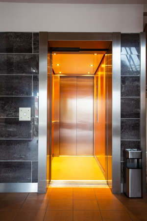 Building Elevator with open door in apartment complex luxury