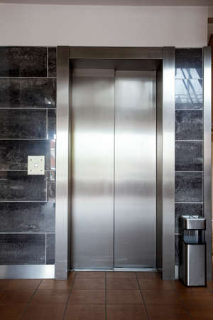 Building Elevator with closed door in apartment complex luxury