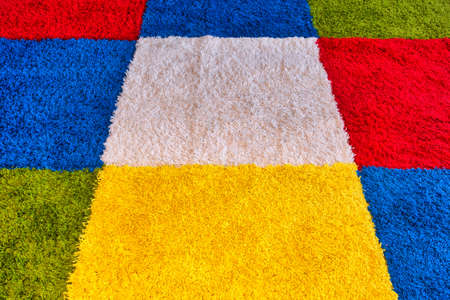 Carpet with various colors and squares bright colors modern designの写真素材