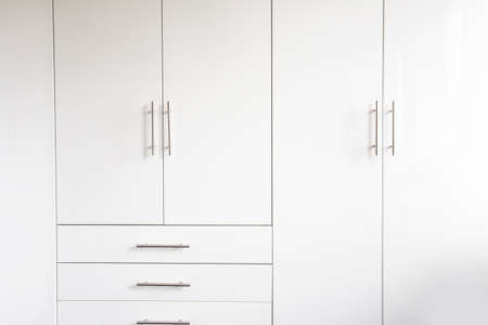 White luxury cupboard doors modern design, closet doors retro background texture abstract new...
