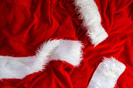 Santa Claus suit, costume fabric background texture, Christmas conceptの写真素材