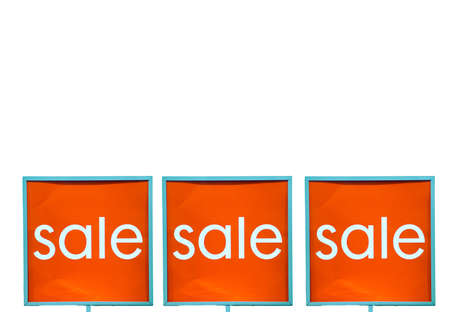 Store discount sign, Sale in shopping mall isolated on white background copy space,...